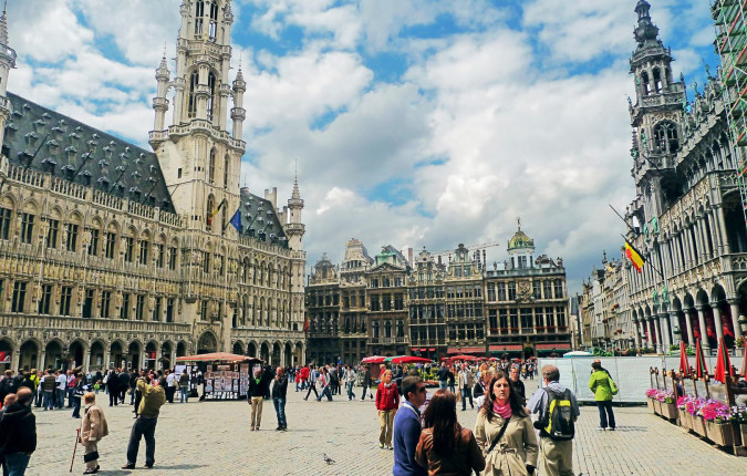 A classic European city street